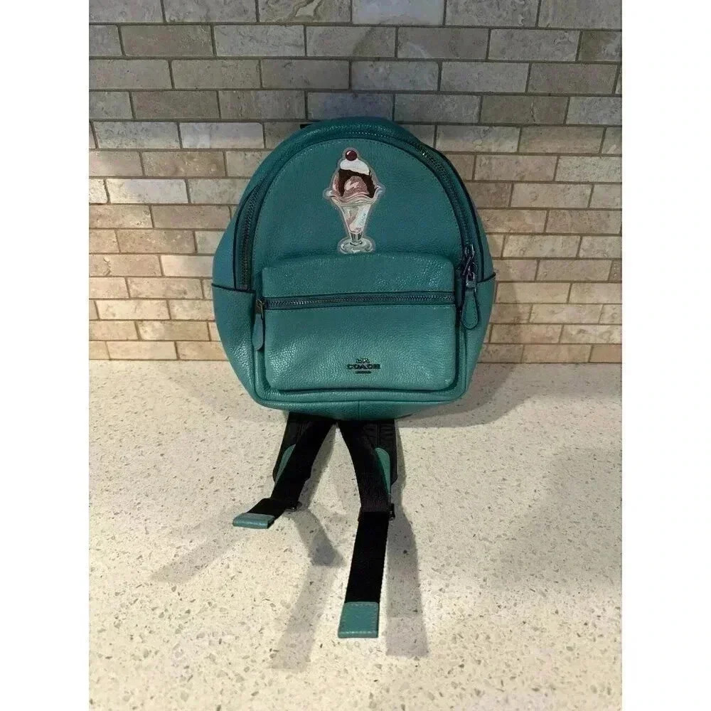 Coach pebbles charlie‎ leather mini ice cream sundae backpack. Rare  b35